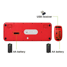 Load image into Gallery viewer, Wireless Keyboard Mouse Combo,2.4GHz Waterproof Keyboard with Round Retro Style Red Key and Optical Wireless Gaming Mouse with 3 Adjustable DPI, Compatible with PC, Computer, Laptop, Desktop, Note
