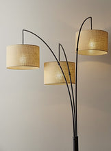 Load image into Gallery viewer, Adesso 4238-26 Trinity Arc Floor Lamp Antique Bronze FinisH, Beige Burlap Lamp. Home Decor Lamps and Light Fixtures, 82",3 Arm
