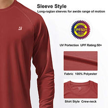 Load image into Gallery viewer, Roadbox Mens SPF UV Sun Long Sleeve Running Shirts Rash Guard Workout Swimming Beet Red
