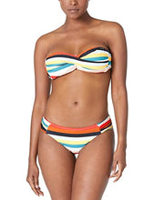 Load image into Gallery viewer, Ocean Blues Women's Colorful Striped Halter Twist Bandeau Bikini Top Size Small

