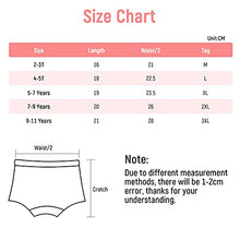 Load image into Gallery viewer, BOOPH Girls Underwear Panties Cotton Kids Boyshort 5-7 Years 6 Pack Rabbit
