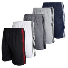 Load image into Gallery viewer, Men's Mesh Active Wear Athletic Basketball Essentials Performance Gym Soccer Running Summer Fitness Quick Dry Wicking Workout Clothes Sport Shorts - Set 6-5 Pack, M
