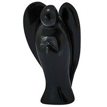 Load image into Gallery viewer, SUNYIK Black Obsidian Guardian Angel Statues,Pocket Crystal,Hand Carved Figurine Sculpture 3"
