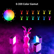Load image into Gallery viewer, simorr Double-Sided 360° RGB Video Light +SMALLRIG LCD Monitor Shoe Adapter 1/4" Camera Hot Shoe Mount
