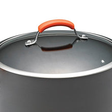 Load image into Gallery viewer, Rachael Ray Brights Hard Anodized Nonstick Sauce Pan/Saucepan with Lid, 3 Quart, Gray with orange handles
