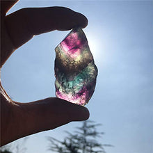 Load image into Gallery viewer, Simurg Raw Fluorite Stone 1lb ''A'' Grade Rainbow Fluorite Rough Crystal - Green Fluorite Rocks for Cabbing, Tumbling, Cutting, Lapidary, Polishing, Reiki Crytsal Healing
