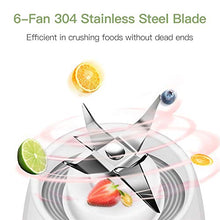 Load image into Gallery viewer, Portable Blender,inkint Personal Size Blender Juicer Cup for Shakes and Smoothies Fruit Mixer with USB Rechargeable 6 Stainless Steel Blades BPA Free 450ml
