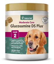 Load image into Gallery viewer, NaturVet – Glucosamine DS Plus - Level 2 Moderate Care – Supports Healthy Hip &amp; Joint Function – Enhanced with Glucosamine, MSM &amp; Chondroitin – for Dogs &amp; Cats – 120 Soft Chews
