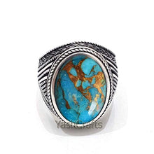 Load image into Gallery viewer, Blue Copper Turquoise Ring, 925 Sterling Silver Jewelry, December Birthstone Ring, Blue Copper Turquoise Men's Ring, Mens Turquoise Gemstone Ring, Ring For Him, Mens Ring, Birthday Gift, Gift Ring
