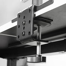 Load image into Gallery viewer, VIVO Steel Reinforcement Bracket Mount Plate for Thin, Glass, and Other Fragile Table Tops, Clamp Compatible with Most Monitor Stand C-Clamp Installations, Black, STAND-AC01R
