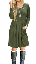 Load image into Gallery viewer, LILBETTER Women's Long Sleeve Simple Loose Casual Dress with Pockets (Olive,Medium)
