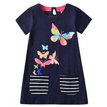 Load image into Gallery viewer, DXTON Toddler Little Girl Summer Short Sleeve Cotton Dresses Outfits SH7667 6T
