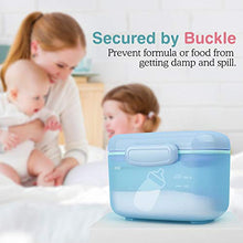 Load image into Gallery viewer, Zooawa Baby Formula Dispenser, Portable Travel Milk Powder Formula Container Candy Fruit Snack Storage Container with Scoop and Leveller, On-The-Go, BPA Free, Transparent - Blue
