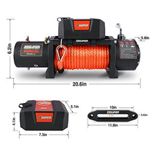 Load image into Gallery viewer, ZESUPER 9500 lbs Electric Winch Kit Waterproof IP67 Electric Winch with Hawse Fairlead, with Both Wireless Handheld Remote and Corded Control Recovery (9500-Rope)
