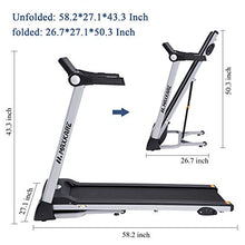 Load image into Gallery viewer, MaxKare Folding Treadmill Electric Motorized Running Machine with 15 Pre-Set Programs 2.5HP Power 8.5 MPH Max Speed White LED Display and Mobile Phone &amp; Water Bottle Holder for Indoor Exercise
