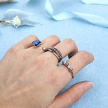 Load image into Gallery viewer, Thunaraz 6 Pcs Silver Fidget Rings for Anxiety Adjustable Butterfly Sun Spinner Rings for Women Rotatable Fidget Bead Ring for Stress Relieving with Box
