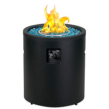 Load image into Gallery viewer, BALI OUTDOORS Gas Fire Pit Propane Fire Column, 23 Inch Cylinder Firepit, 50,000BTU Round Fire pits, Patio Fire Place W/ 22lb Blue Fire Glass, Black
