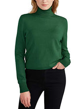 Load image into Gallery viewer, Womens Turtleneck Sweater Lightweight Long Sleeve Rib Knit Pullover Jumper Tops Army Green

