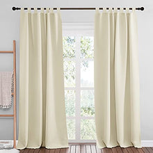 Load image into Gallery viewer, NICETOWN Blackout Curtains and Drapes for Hall - Extra Long Room Darkening Thermal Insulated Solid Window Blackout Draperies for Sliding Glass Door, Doorway (Beige, 1 Pair, 52 x 95-inch)
