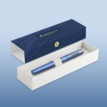 Load image into Gallery viewer, Waterman Graduate Allure Fountain Pen, Blue Lacquer, Fine Nib, Blue Ink, Gift Box
