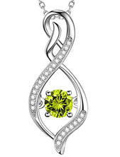Load image into Gallery viewer, Birthday Gifts for Her August Birthstone Peridot Necklace Wife Women Forever Love Infinity Sterling Silver Jewelry
