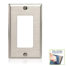 Load image into Gallery viewer, Leviton SO26 1-Gang Decora/GFCI Device Wallplate, Oversized, Device Mount, Stainless Steel
