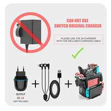 Load image into Gallery viewer, Controller Charger for Nintendo Switch, Charging Dock for Nintendo Switch 4 Joy-Cons, 4 Pro Controllers and 2 Poke Ball Plus Controllers, Storage Rack for Nintendo Switch, Holder for 8 Switch Games
