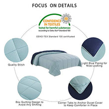 Load image into Gallery viewer, Reversible Lightweight Comforter - All Season Down Alternative Comforter Queen Summer Duvet Insert Blue Quilted Bed Comforters with Corner Tabs Full / Queen Size Navy / Light Blue
