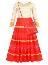 Load image into Gallery viewer, WonderBabe Encanto Dolores Costume for Girls Dolores Costume Fashion Printed Madrigal Dress Up Halloween Cosplay for Kids 7-8T
