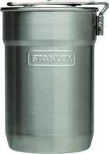 Load image into Gallery viewer, Stanley Adventure Camp Cook Set - 24oz Kettle with 2 Cups - Stainless Steel Camping Cookware with Vented Lids &amp; Foldable + Locking Handle - Lightweight Cook Pot for Backpacking/Hiking/Camping
