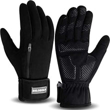 Load image into Gallery viewer, HOLOHOLO Winter Cycling Gloves Touchscreen Warm Gloves Windproof &amp; Waterproof Gloves for Cycling, Skiing Running Outdoor Sports. Suits Men &amp; Women (Black, M)
