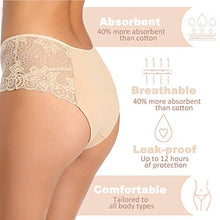 Load image into Gallery viewer, Intiflower Period Underwear for Women, Leakproof Period Panties, Lace Menstrual Underwear Breathable &amp; Soft
