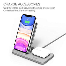 Load image into Gallery viewer, iOttie iON Wireless Duo 10W Stand + 10W Pad Qi-Certified Charger Compatible with iPhone and Samsung Galaxy | Includes Power Cable &amp; Adapter | Light Grey

