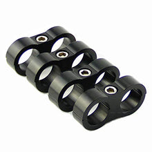 Load image into Gallery viewer, -6AN Hose Separator Clamp - Fuel line Mounting Clamps,Aluminum Hose Fitting Adapter, Great for 3/8 Fuel Hose, Oil Line, Brake Line, Water Pipe and Gas Line,4Pcs/Pack,Black
