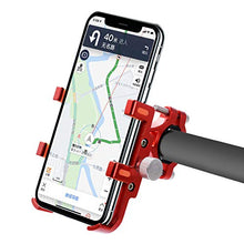 Load image into Gallery viewer, SANON Bicycle Motorcycle Phone Mount Aluminum Alloy Bicycle Motorcycle Handlebar Phone Mount for iPhone Samsung Galaxy GPS Phone Holder Bracket Red
