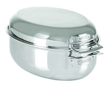 Load image into Gallery viewer, Viking 3-Ply Stainless Steel Oval Roaster with Metal Induction Lid and Rack, 8.5 Quart
