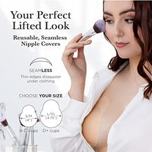 Load image into Gallery viewer, Nippies Nipple Covers for Women - Added Lift Adhesive Silicone Nipple Pasties - Reusable Sticky Breast Covers - Caramel, 1.5
