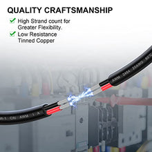 Load image into Gallery viewer, Geosiry Electrical Wire - 20Ft 20AWG Tinned Copper Hookup Wire, 2 Core Flexible Extension Power Cord for Auto，Insulated Stranded Cable for Outdoor Lighting Boat Marine Solar -Black(20AWG 20Ft)
