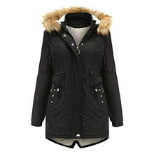 Load image into Gallery viewer, LUOMIO Women's Waterproof Ski Jacket Warm Winter Snowcoat Mountain Windbreaker Hooded Raincoat Removable Collar Coat Black
