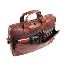 Load image into Gallery viewer, KomalC 16 Inch Leather briefcases Laptop Messenger Bags for Men and Women Best Office School College Satchel Bag (TAN)

