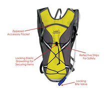 Load image into Gallery viewer, Texsport Medina 2 Liter Hydration Water Pack for Outdoor Biking Hiking Camping Survival Backpack, Yellow
