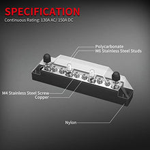 Load image into Gallery viewer, DaierTek Power Distribution Block 4 x M6 Terminal Studs, 6 x M4 Terminal Screws Battery Bus Bar for Car Marine Boat (Pair - Positive &amp; Negative)
