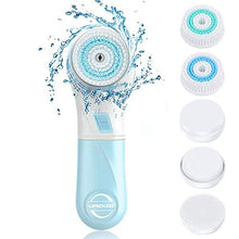 Load image into Gallery viewer, Facial Cleansing Brush,UMICKOO Face Brush Waterproof With 5 Exfoliating Heads,Rotary Spin Brush Cleansing System for Gentle Exfoliation and Deep Scrubbing
