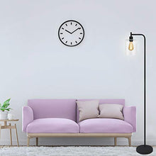 Load image into Gallery viewer, Black LED Floor Lamp, Acaxin Standing Lamp with Hanging Glass Lamp Shade, Industrial Light with Halogen Bulb for Living Room &amp; Bedroom
