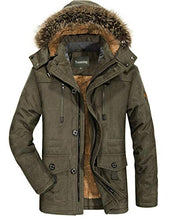 Load image into Gallery viewer, Tanming Men's Thicken Warm Winter Coat Mountain Ski Snowboard Jacket Hooded Parkas (X-Small, Army Green)
