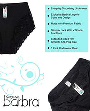Load image into Gallery viewer, Barbra's 5 Pack Women's Light Control Full Coverage Lace Briefs Panties (2XL)
