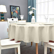 Load image into Gallery viewer, Romanstile Round Waterproof Tablecloth Stain Resistant and Wrinkle Free Table Cloths for Kitchen Dining/Party/Wedding Indoor and Outdoor Use Washable Polyester Table Cover (Light Brown, 70 inch)
