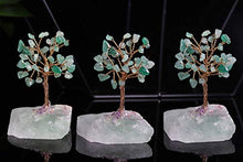 Load image into Gallery viewer, JIC Gem Green Aventurine Healing Crystal Gemstone Tree Wire Wrapped On Natural Green Fluorite Base Home Office Decor Tree Figurine
