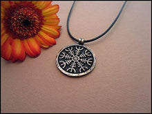 Load image into Gallery viewer, Helm of Awe Necklace Handcrafted Viking Protection Symbol Aegishjalmur Norse Viking Jewelry for Men and Women

