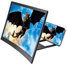 Load image into Gallery viewer, 3D Curve Screen Magnifier Compatible with All Smartphones Hd Amplifier Projector for Movies, Videos, and Gaming with Foldable Stand for Galaxy Note 20 Ultra/Galaxy Note 20/iPhone 11 Pro Max/Xs
